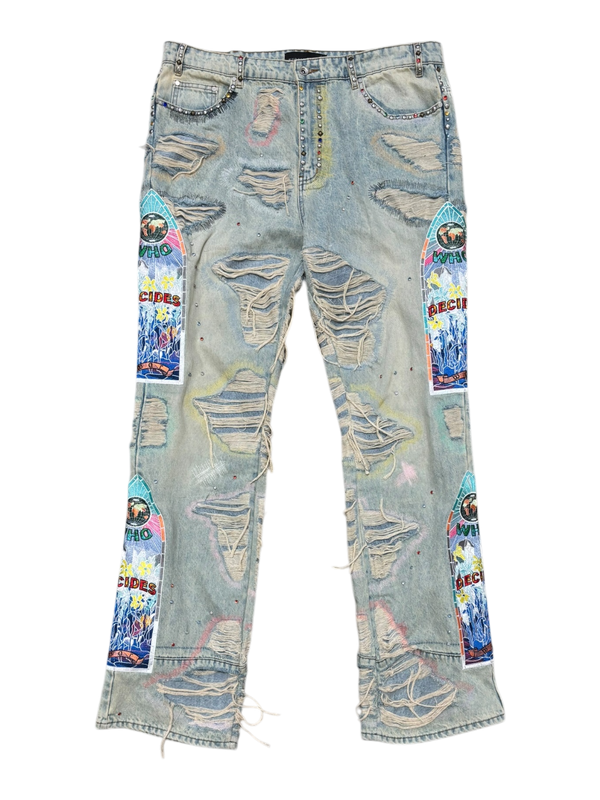 Who Decides War Denim Jeans Stud Distressed COND 10/10