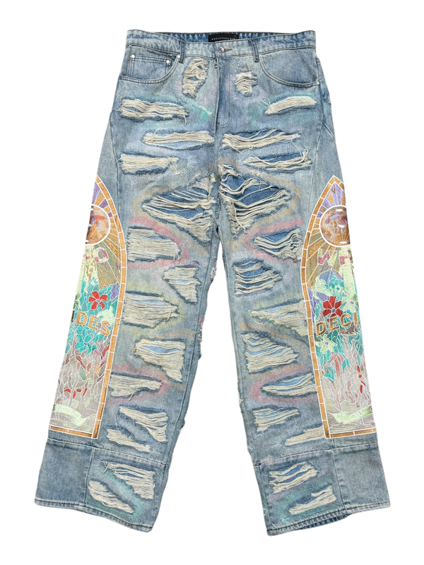 Who Decides War Denim Jeans Flare Distressed COND 10/10